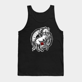 Horse Chinese Zodiac Sign Lunar New Year Tribal Design white Tank Top